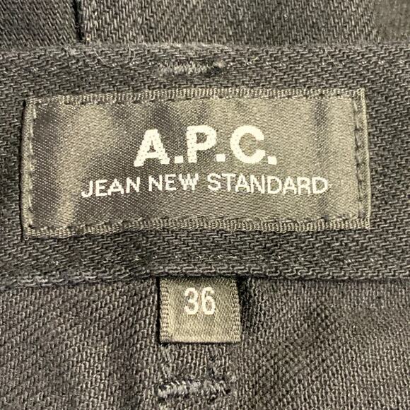 A.P.C. Size 36 Black Twill Cotton Blend Tapered Five Pockets Jeans - Picture 6 of 7